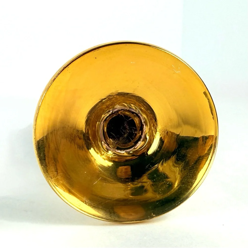 VTG Murano Venetian Ruby Glass & 24K Gold Paint 11โ Hand Painted Floral Bud Vase - Picture 13 of 16